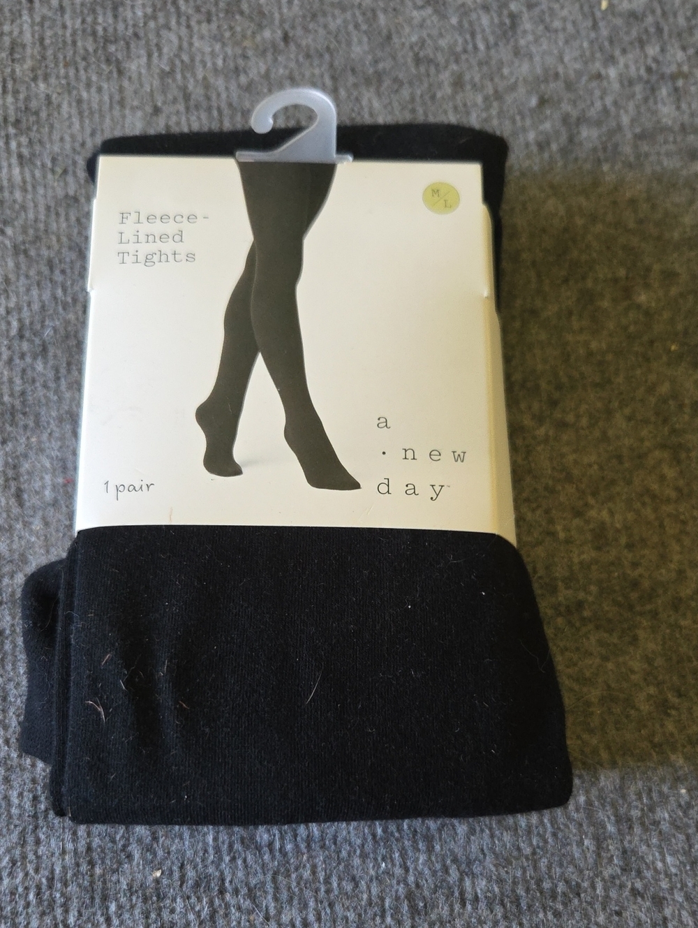 a new day Black Fleece-Lined Tights M/L